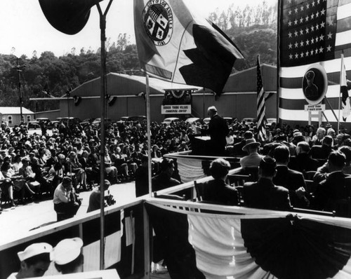 Dedication ceremonies, Rodger Young Village