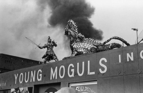 Smoke rising during 1992 L.A. riots