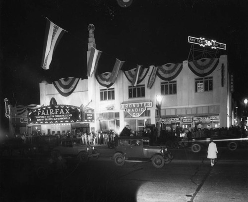 Premiere night, Fairfax Theatre