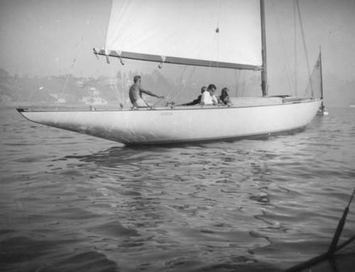 Passing the Yucca on a Newport Beach sailing trip