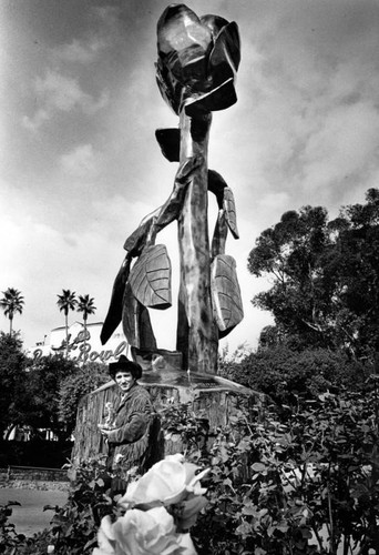 Buck Warren and his rose