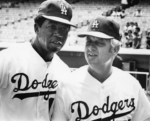 Jim Gilliam with Tommy Lasorda