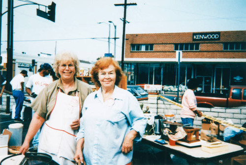 Volunteers at garage sale