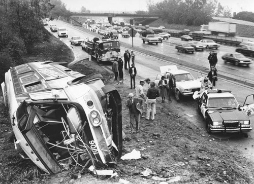 Passengers hurt on freeway ramp