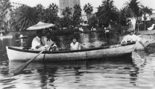 Boating on Echo Park Lake