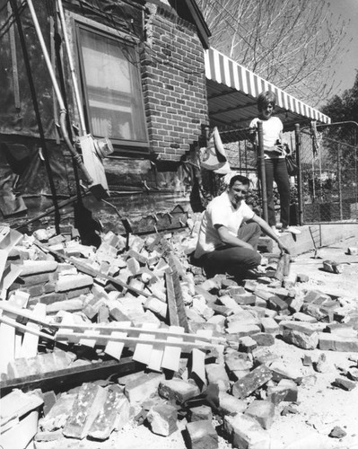 Earthquake damage to house