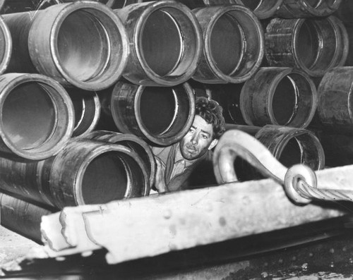 Illegal alien trapped by steel pipes