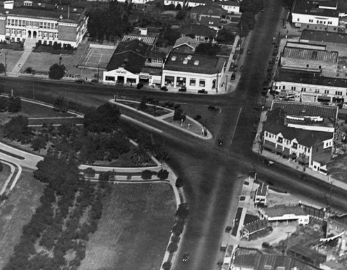 Aerial view of Hollywood Blvd. and Vermont