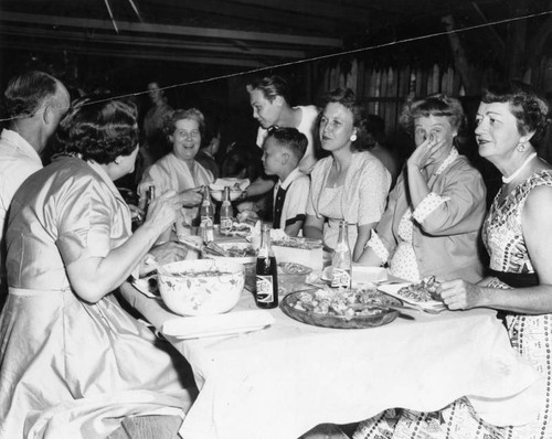 Parents enjoy dinner