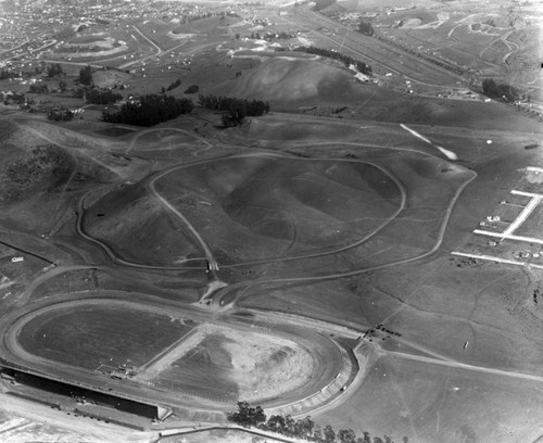 Aerial view of the Ascot Speedway — Calisphere