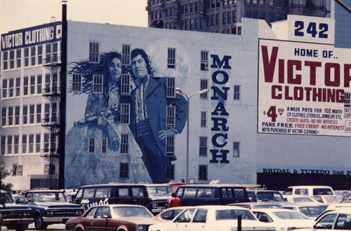 "Bride and Groom" mural, Victor Clothing Co