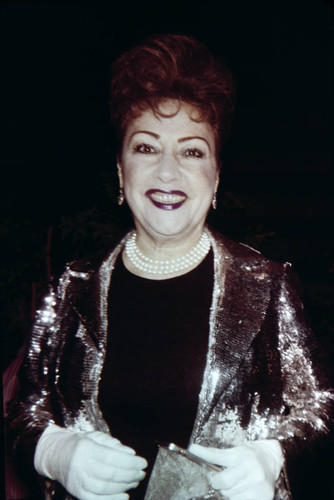 Ethel Merman arrives at Romanoff's