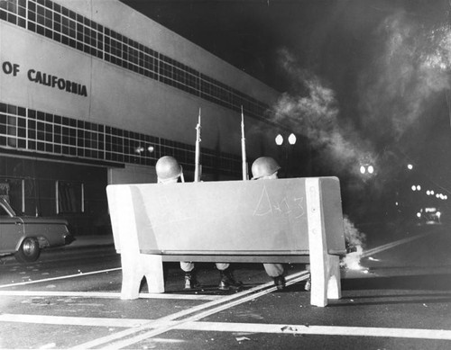 National Guardsmen keep watch, Watts Riots — Calisphere