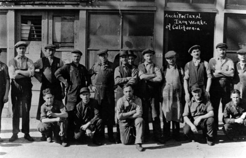 Architectural Iron Works employees, center panel