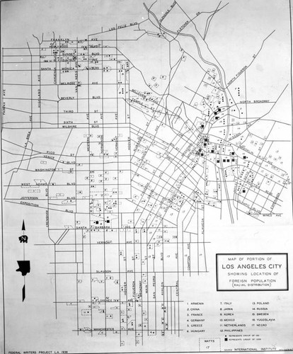 Los Angeles City foreign population map