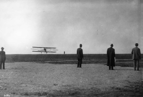 Biplane in low flight