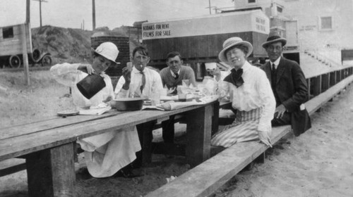 Picnic at the beach near Santa Monica Canyon