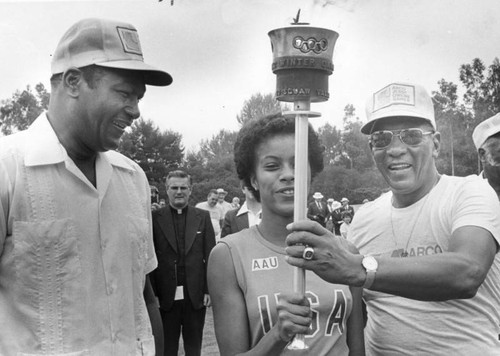 Mayor Bradley, Gwen Loud and Jesse Owens