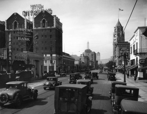 Hollywood Boulevard looking west from the Egyptian