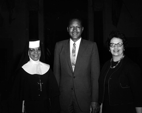 Councilman Tom Bradley, Gloria Curtis and unidentified nun