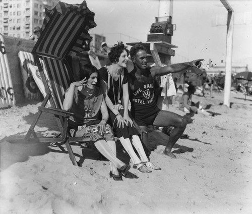 Lifeguard at beach in Long Beach