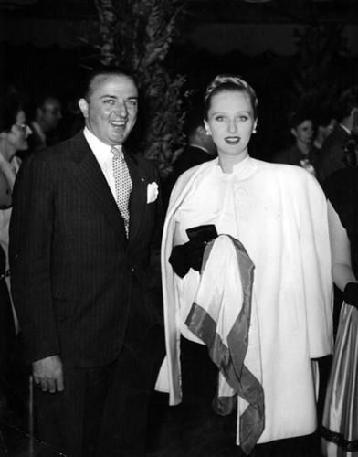 Celeste Holm and A. Schuyler Dunning at premiere