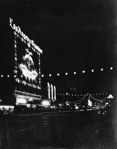 Lighted L.A. Examiner Building