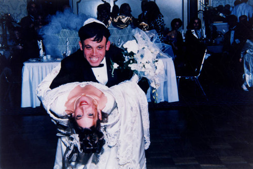 Bride and groom dancing