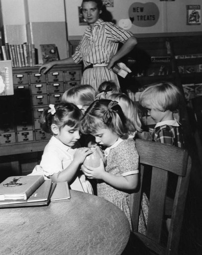 Visually handicapped children at Cahuenga Branch