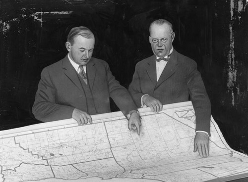 Inspecting Boulder Dam plans