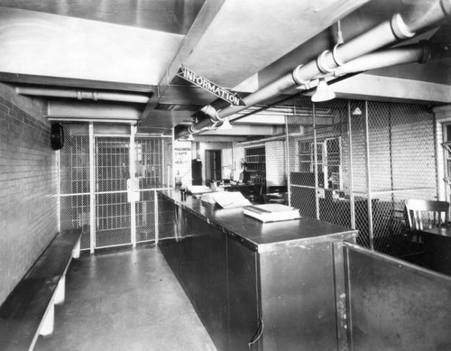 Booking room at the Los Angeles City Jail