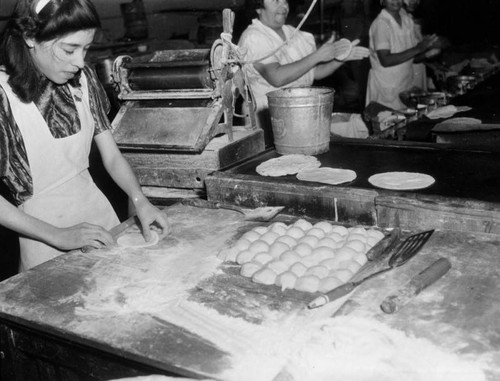 Making tortillas by hand