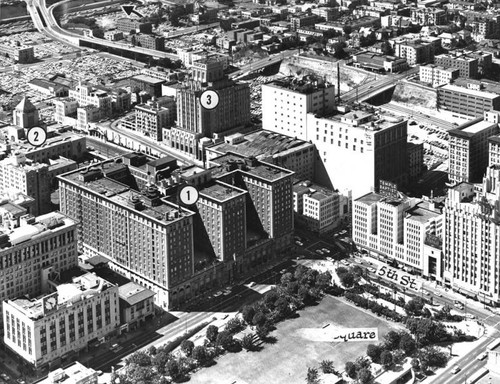 Aerial view, Biltmore Hotel and surrounding area