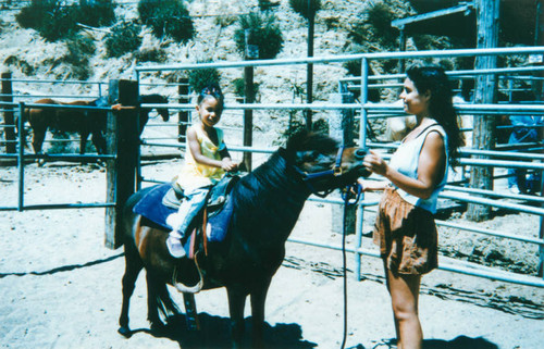 Fatima's first pony ride