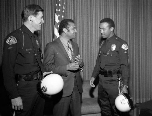 Councilman Billy Mills with LAPD officers