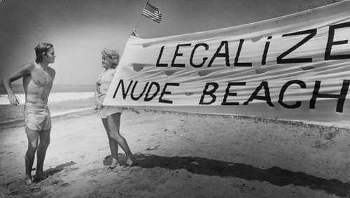 Nude beach protest