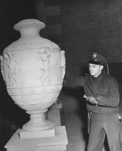 Large vase pushed by Superman, Biltmore Theatre