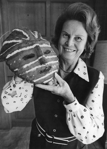 Mrs. Machris with African basket mask