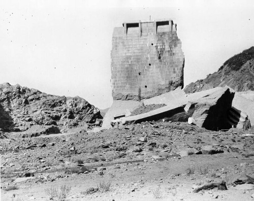 Remainder of failed St. Francis Dam