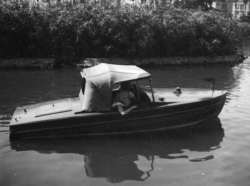 Boat on MacArthur Park lake