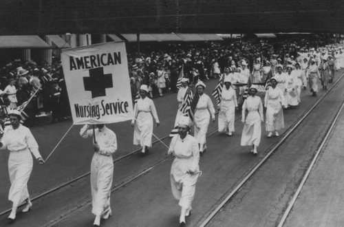 Red Cross workers' parade