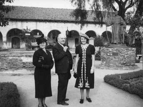 Ethel Schultheis and parents at Brand Park by the San Fernando Mission