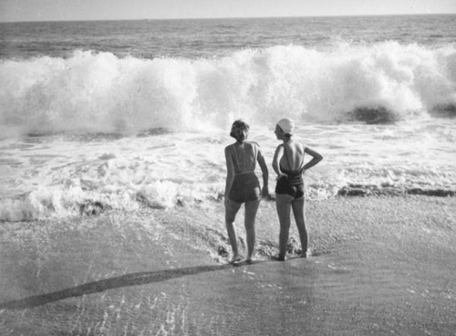 Wave watching at Balboa Beach