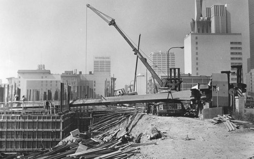 Crane topples at Bunker Hill