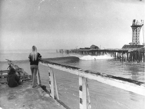 Surfing near Venice pier