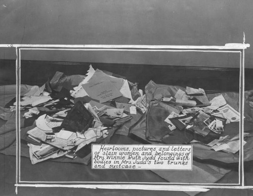 Belongings of Winnie Ruth Judd's victims