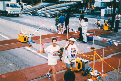 Martha and Bianca at L.A. marathon