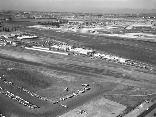 Hughes Aircraft and Fullerton Airport, looking northwest