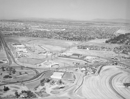 La Ronde Rue, Los Alamitos Circle, Long Beach; view is looking northeast