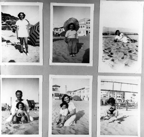 Photos of family at beach